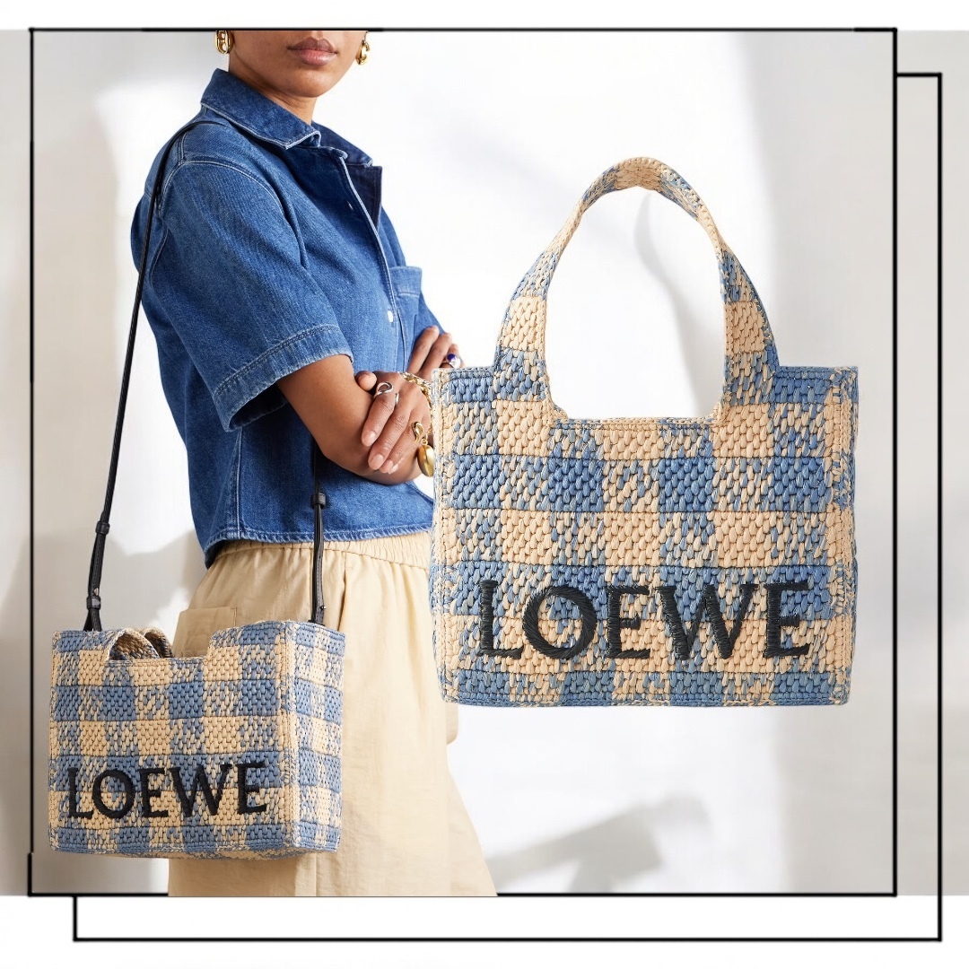 【国内発】LOEWE x Paula's Ibiza フォント トート スモール LOEWE x Paula's Ibiza Raffia Font Tote Bag | Harrods US
