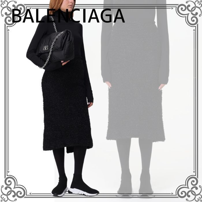 【BALENCIAGA】ツイード スカート ブラック