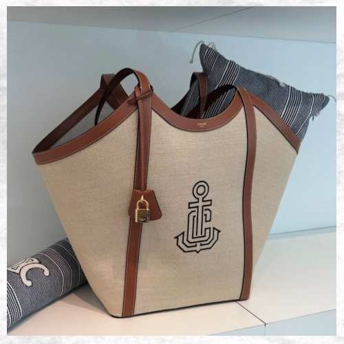 【25SS☆】セリーヌ トートバック アンカー刺繍入り カバ ラージ