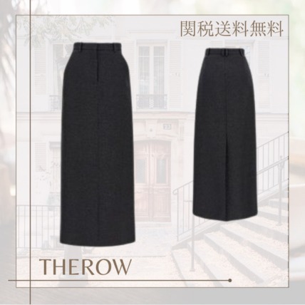 ［25ss新作］THE ROW Roux ストレッチ ウール サテン スカート