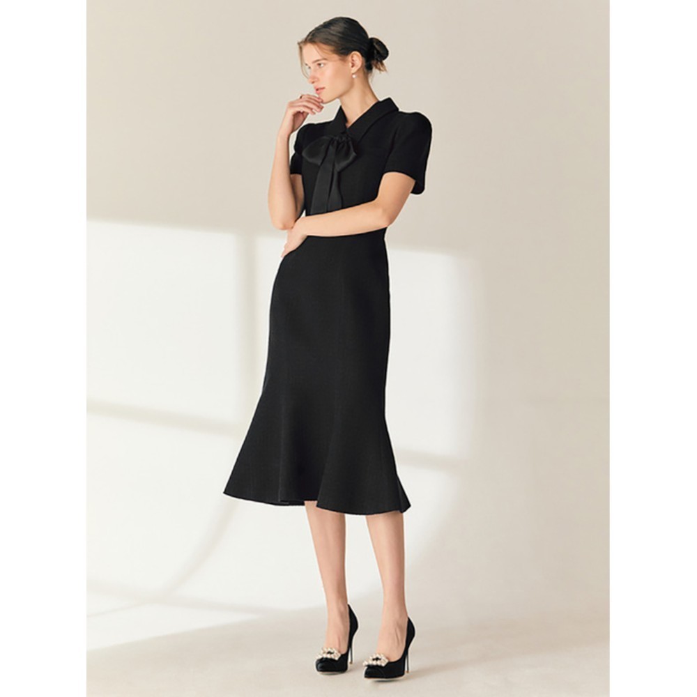 ワンピース BAU by Bride And You EMMA Collar detailed mermaid tweed dres