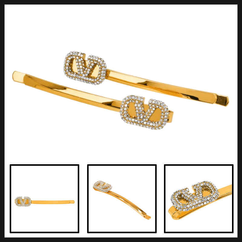 ★送料関税込★VALENTINO V LOGO クリスタル ヘアクリップ