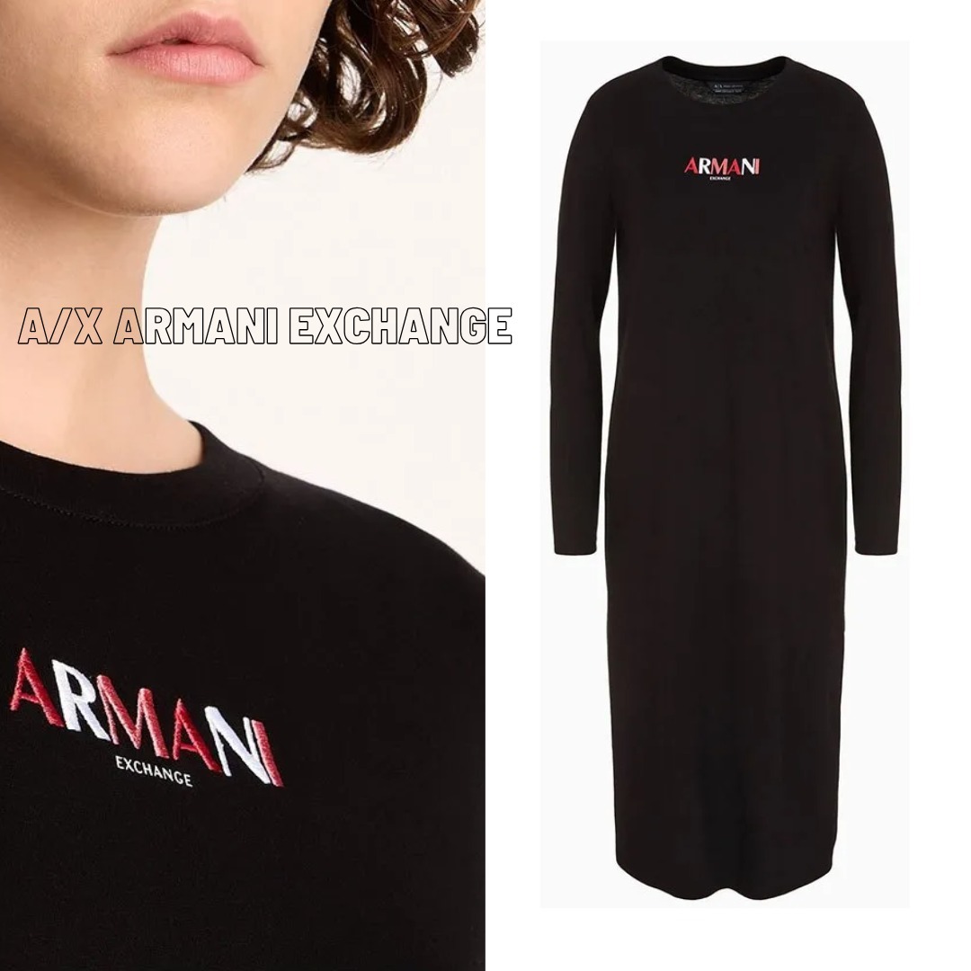 関税込 A/X Armani Exchange ロゴ Tシャツ ロングワンピース