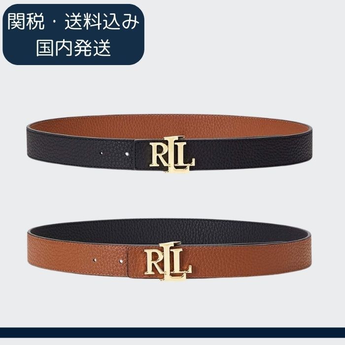 【関税込み＊国内発】ロゴ リバーシブル ペブルド レザー ベルト
