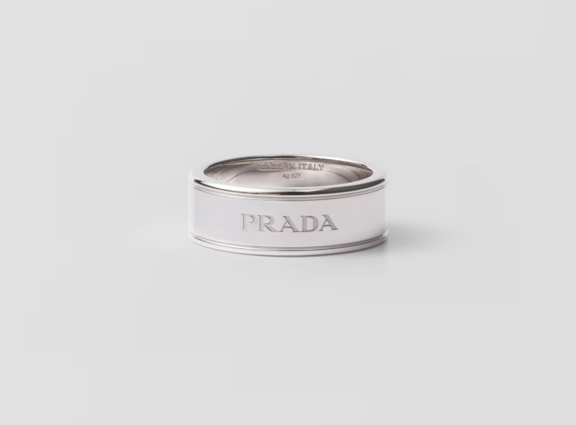 新作☆SALE【PRADA】ロゴ ジュエリー リング シルバー ギフト