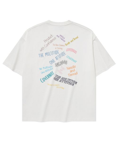 【COVERNAT】 Multi-typo graphic t-shirt‐ White