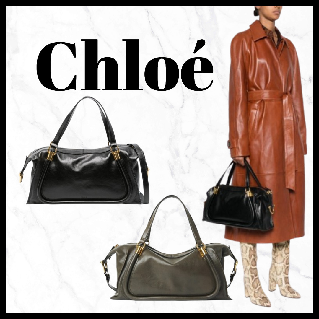 【Chloe】クロエ シャイニーレザー製 Paraty 24バッグ 調節可能