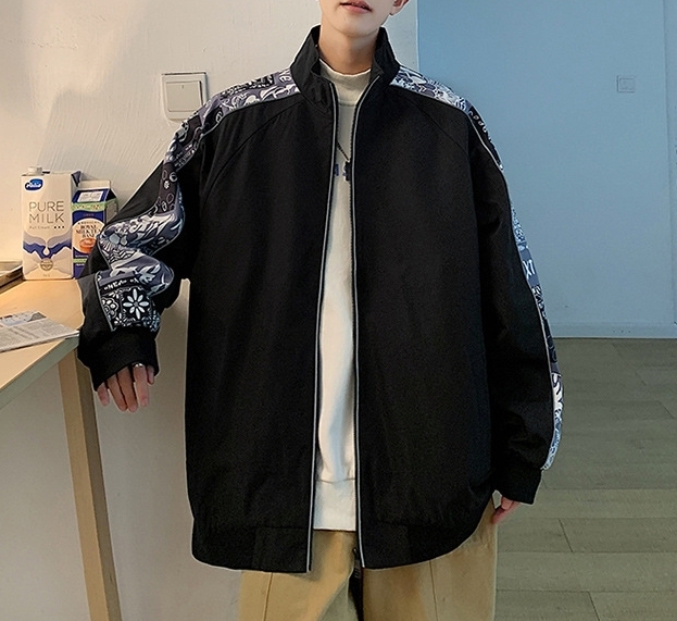 ジップ ジャケット ジャージ ルーズ メンズ お洒落 2色 韓国