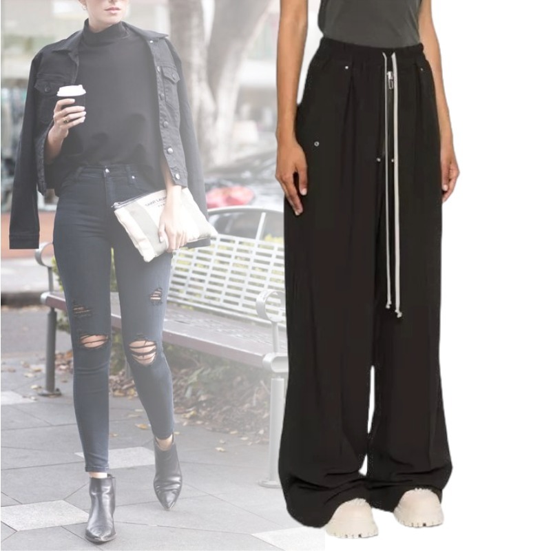 大人気! RICK OWENS Geth Belas キュプラ パンツ ワイドレッグ