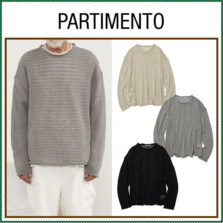 【PARTIMENTO】 Linen Blend Cut-off Knit / 追跡付