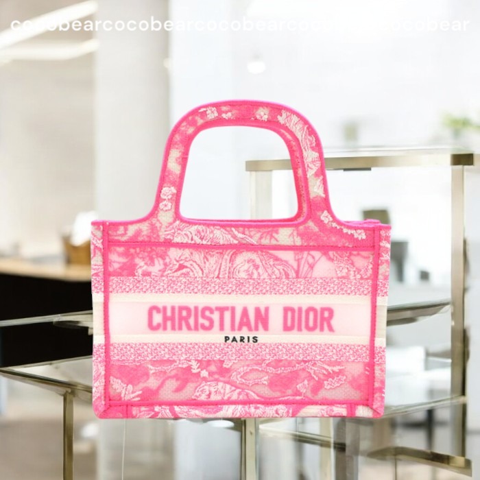 ヴィンテージ☆Dior☆ネオンピンクブックトート