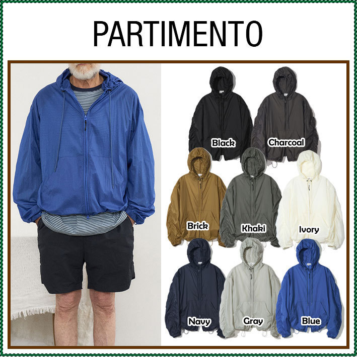 【PARTIMENTO】 Puckering Sheer Hood Zip-up /追跡付