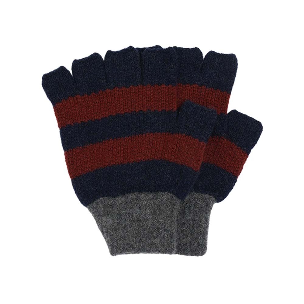 手袋 Howlin' Unisex Striped Fingerless Gloves - Navy
