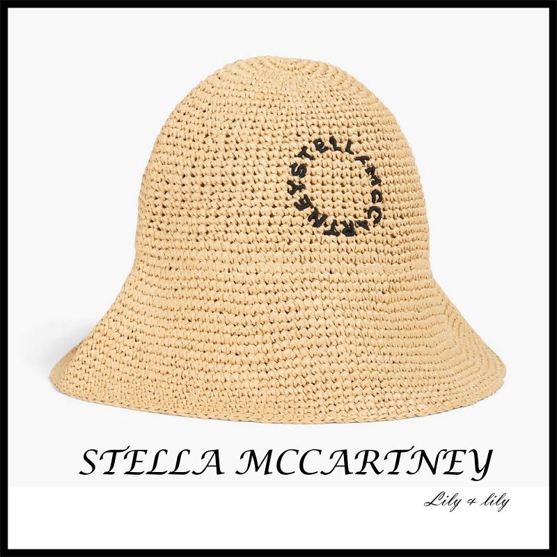 Stella McCartney◆ロゴ ラフィア ストローハット◆関税送料込み