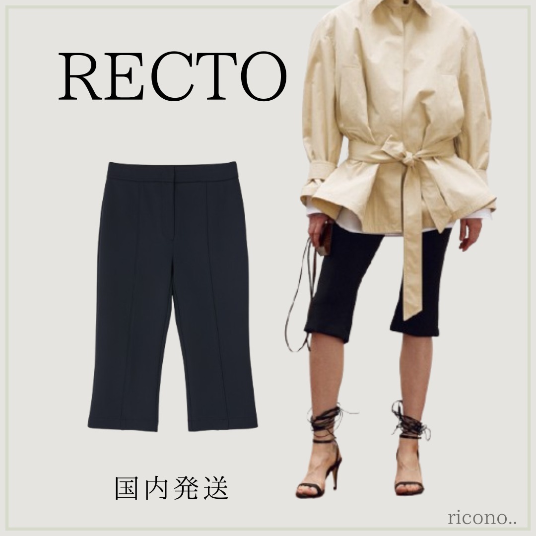 関税込/国内発送【RECTO】ストレッチミディ丈フィットパンツ