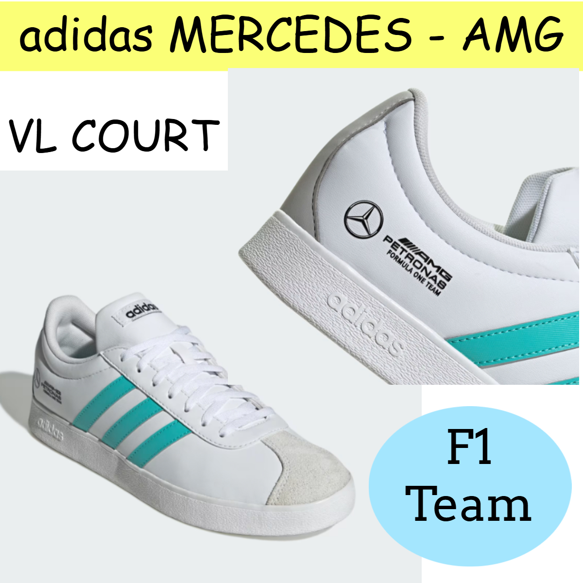 ティファニーブルー★adidas★MERCEDES - AMG F1 TEAM VL COURT