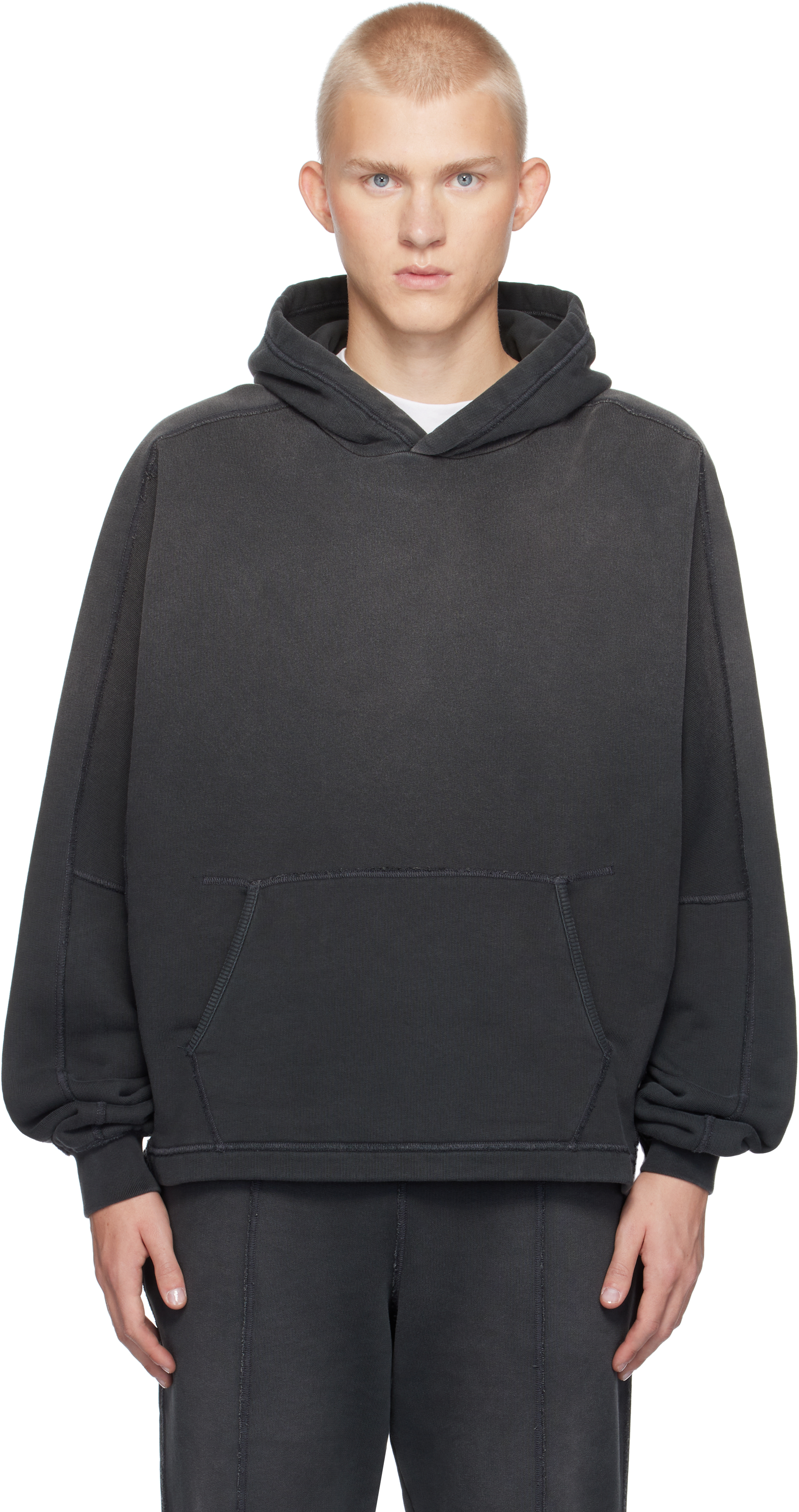 【関税込み】Represent ブラック Stepped Hem フーディ