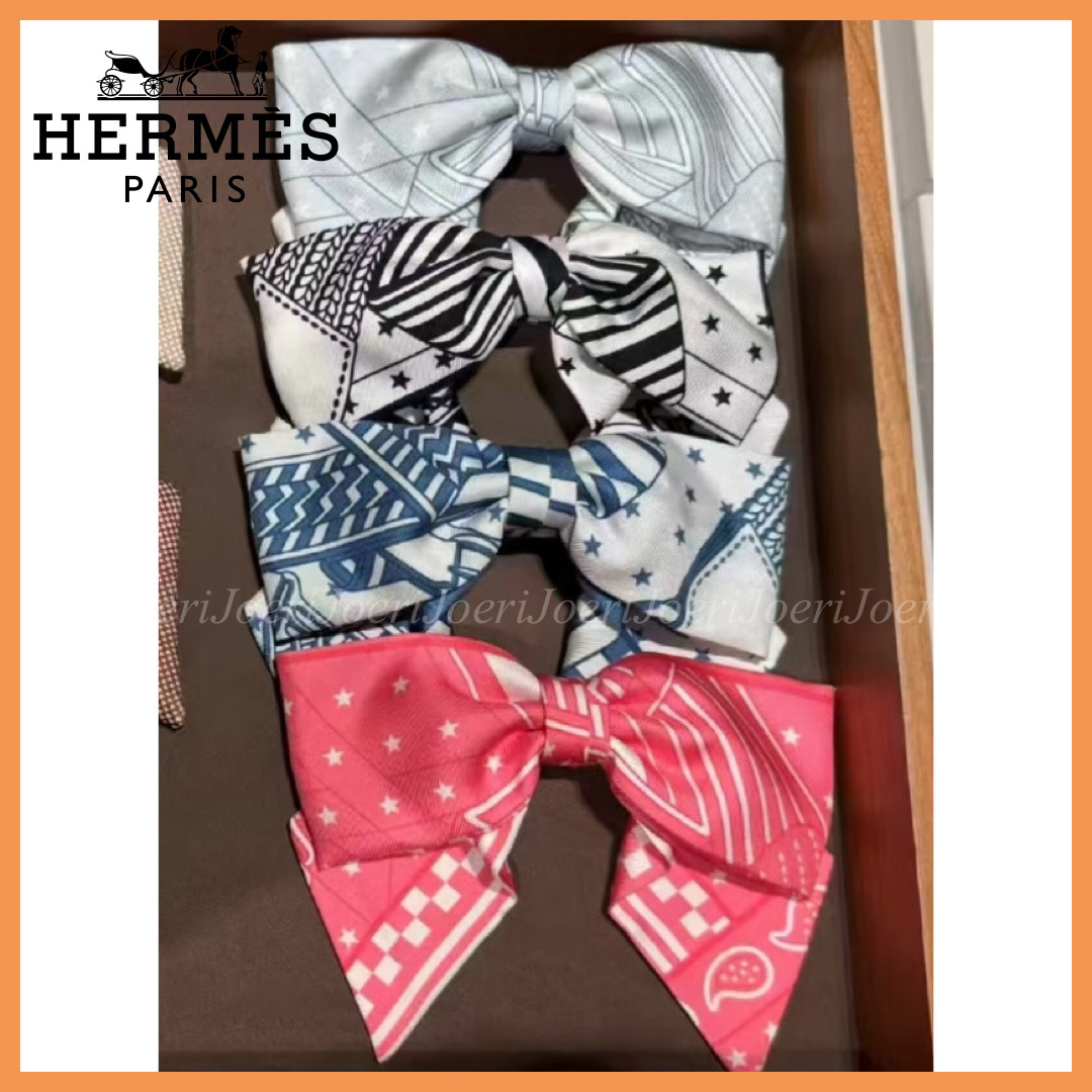 【可愛い♪】 HERMES 「ジグザグ バンダナ ストラップ」バレッタ