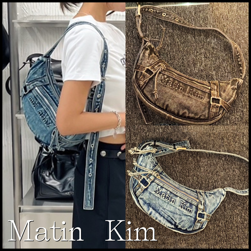 MATIN KIM ■ WASHED DENIM MINI HOBO BAG