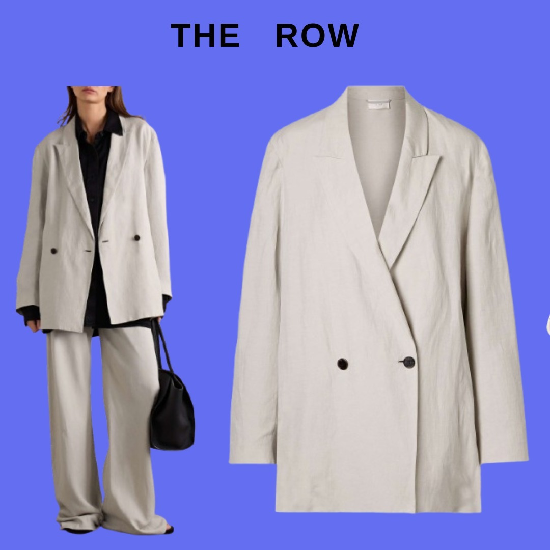 THE ROW シルク＆リネン混 ダブルブレストブレザー 関税なし】