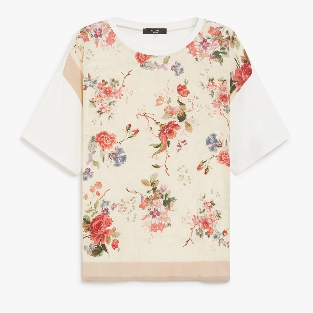 正規品★MAX MARA プリントシルク&ジャージーTシャツ