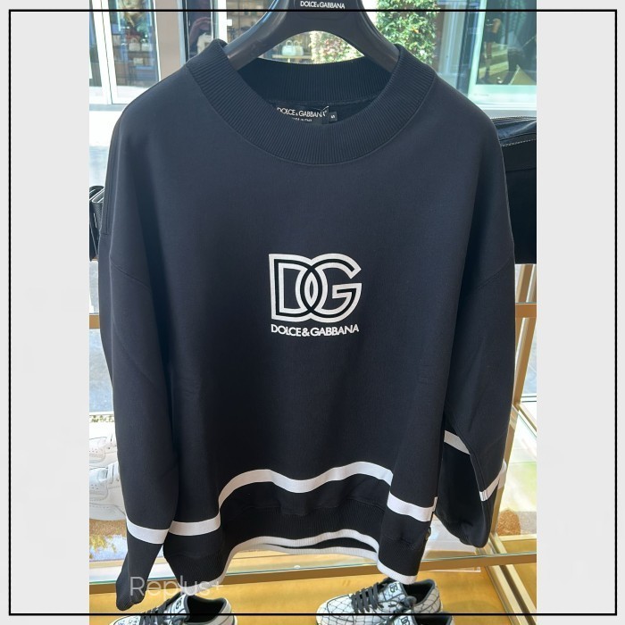 【Dolce&Gabbana】DGロゴ クルーネック スウェットシャツ 黒