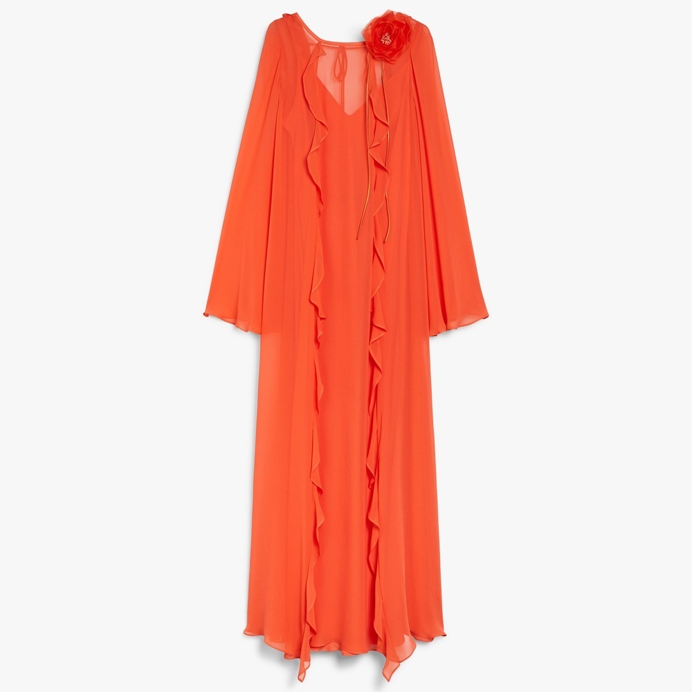 正規品★MAX MARA ジョーゼットラッフルドレス