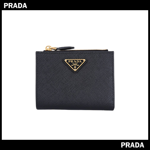 ★【PRADA】トライアングル ロゴ サフィアーノ 折りたたみ財布★