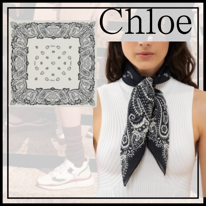 セール【Chloe】使い方色々☆Carre スカーフ 全2色