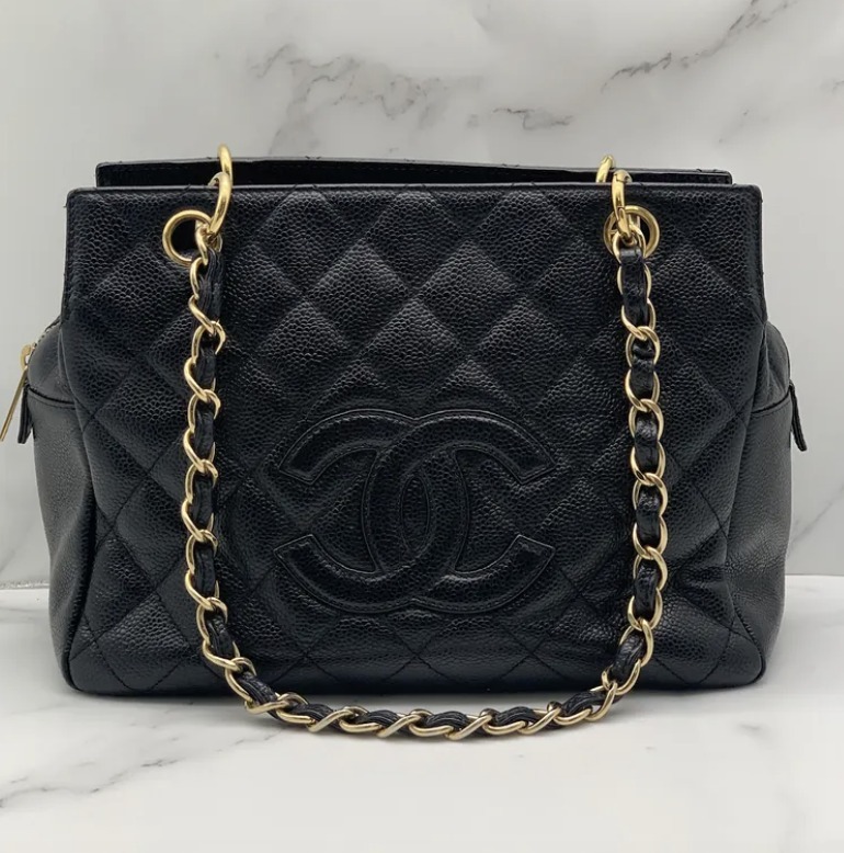 VINTAGE シャネル トートバッグ キャビア ブラック