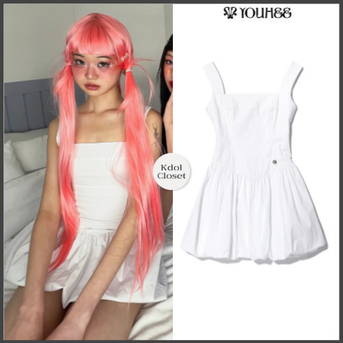 韓国人気[YOUHEE] SQUARE NECK SLEVELESS DRESS ミニワンピース