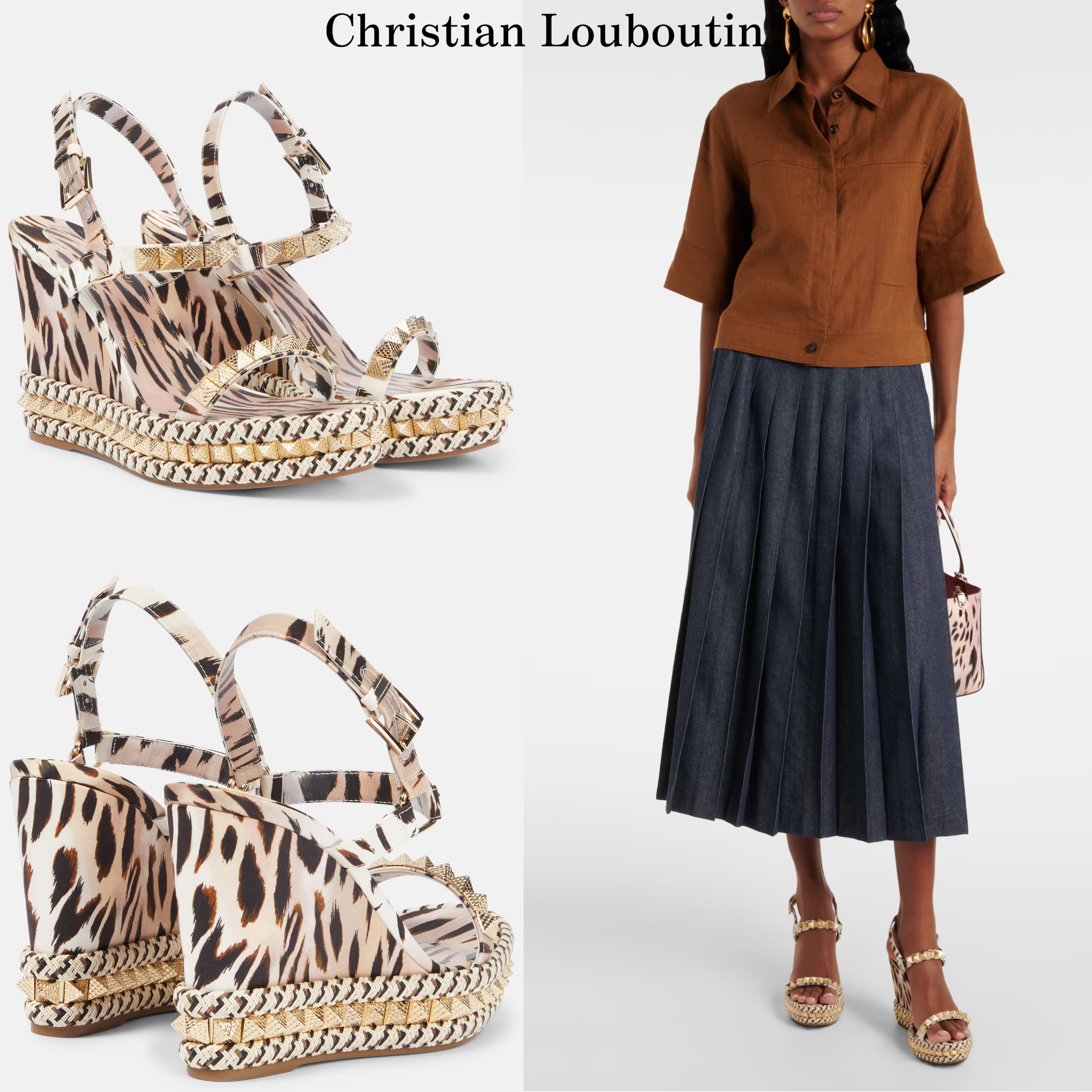 *Christian Louboutin* Pyraclou 110 ウェッジサンダル