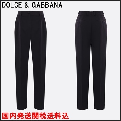 DOLCE & GABBANA ブラックウールスリムフィットタキシードパンツ
