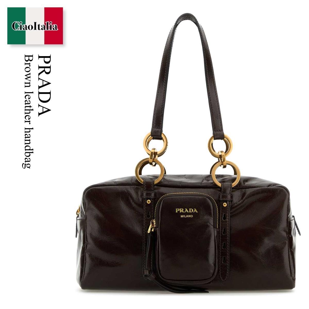 ハンドバッグ Prada Brown Leather Handbag