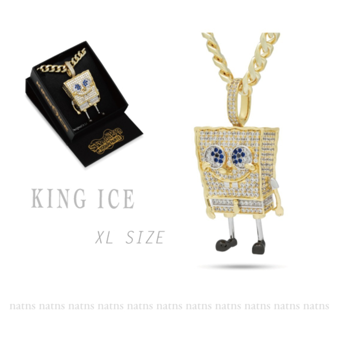 【関税・送料無料】Spongebob x King Ice☆ XLサイズ ネックレス