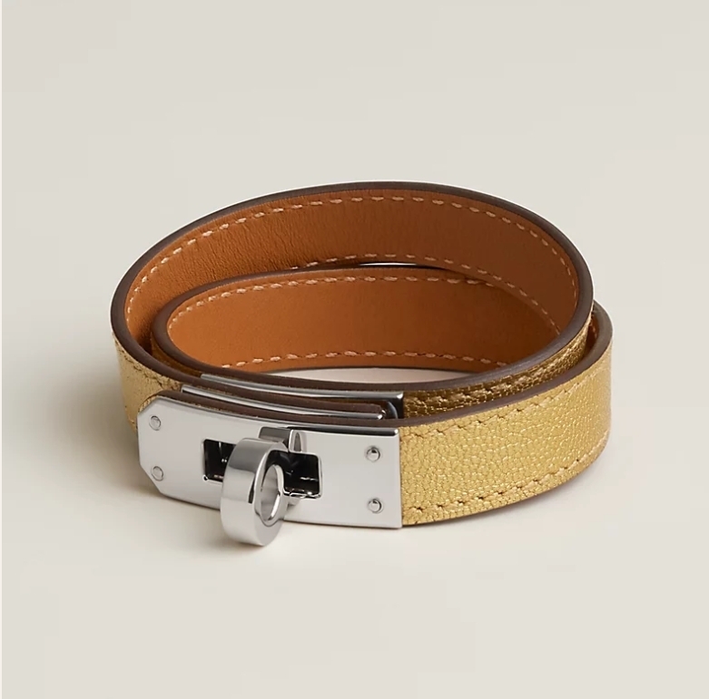 人気!【HERMES】レザーブレスレット 《ケリー》ドゥブルトゥール