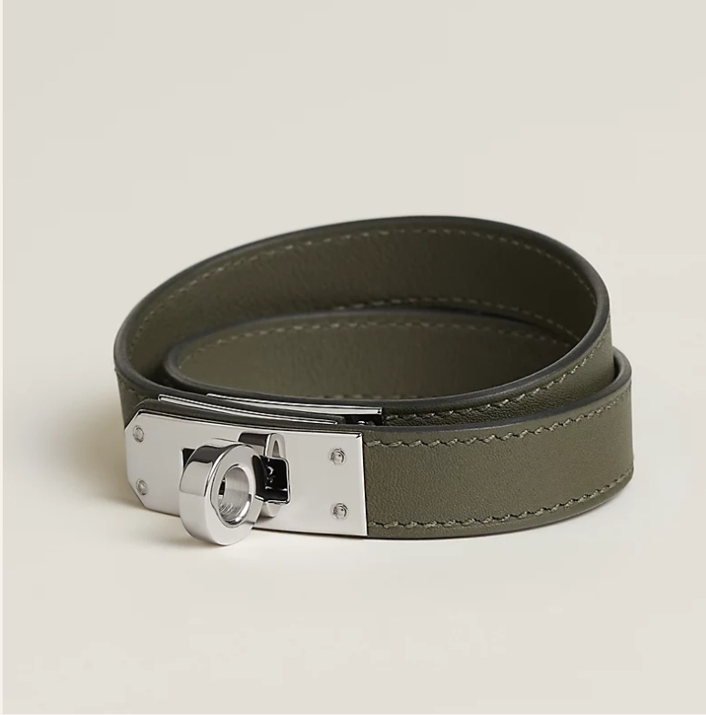 人気!【HERMES】レザーブレスレット 《ケリー》ドゥブルトゥール
