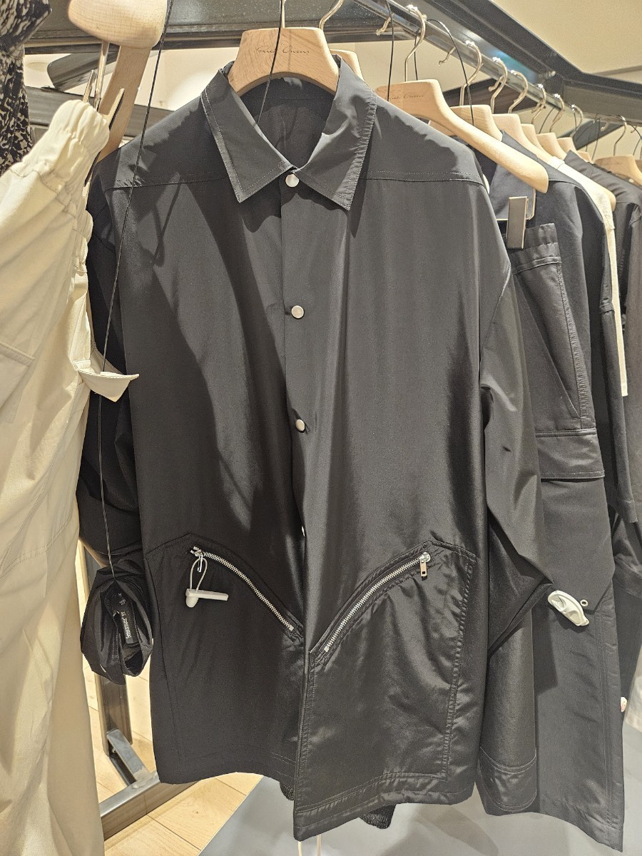 ★25年新作★特価★Rick Owens★ジップ付ウーブンジャケット 黒