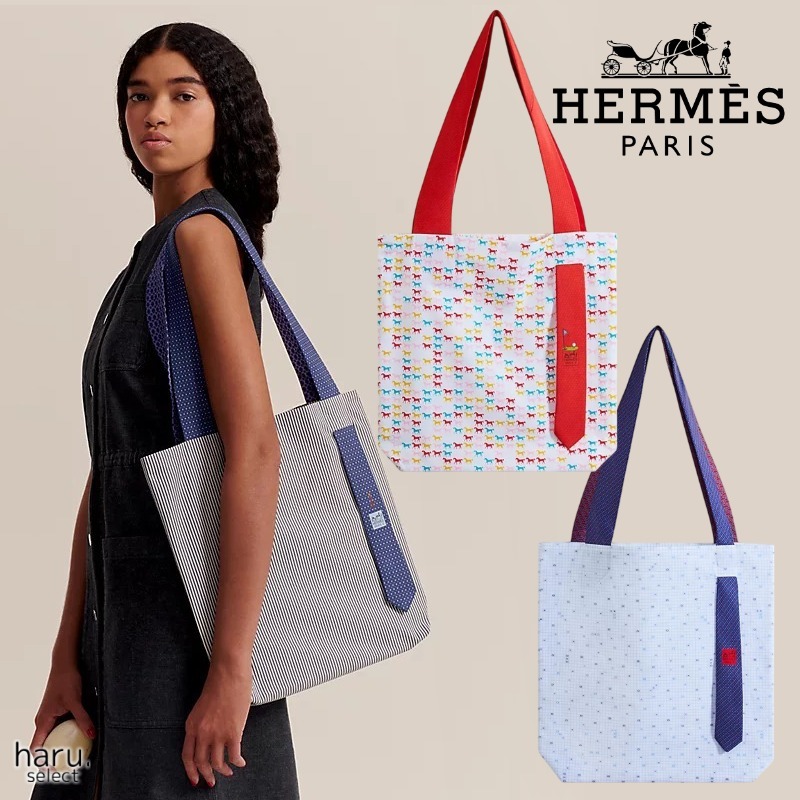 素材を愉しむ☆ 【HERMES】コットンタイハンドル トートバッグ