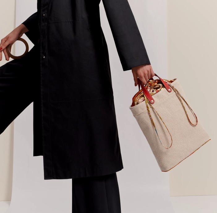 HERMES《 petit h 》キャンバス スカーフ トートバック