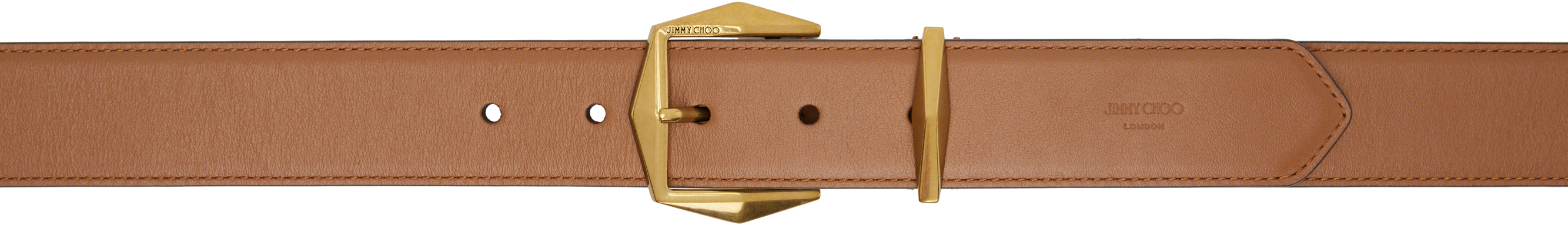【関税込み】Jimmy Choo タン Diamond バックルベルト