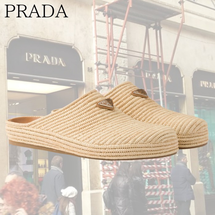 VIP価格【PRADA】ラフィア ミュール