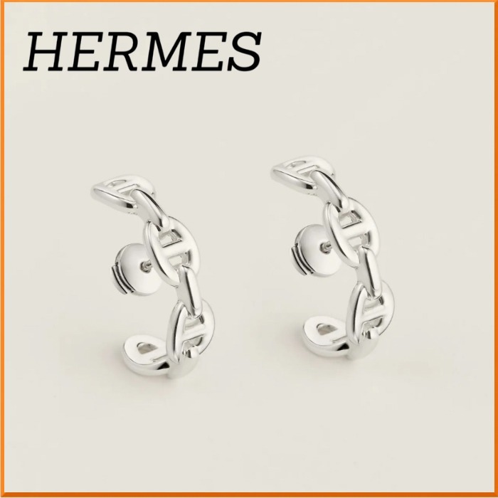 【ブランドのモチーフが素敵♪】HERMES ピアス シルバー