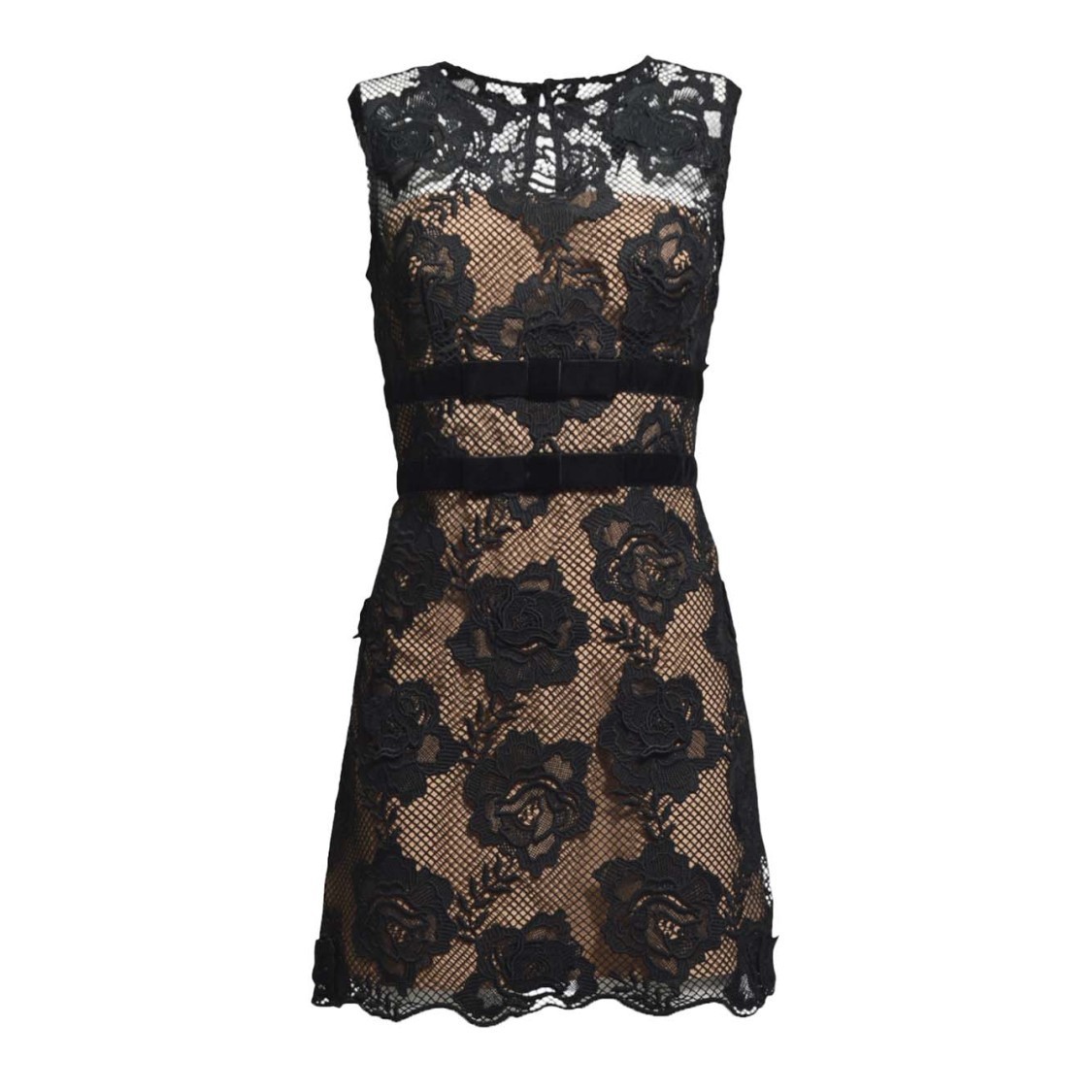 オールインワン・サロペット Self-Portrait Black Lace And Velvet Mini Dress