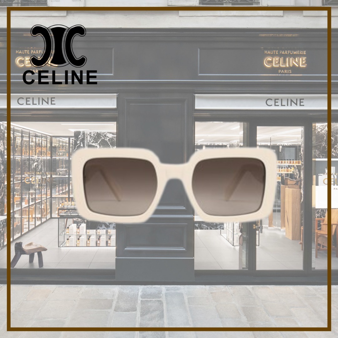 【CELINE】トリオンフ 13 サングラス アセテート★アイボリー