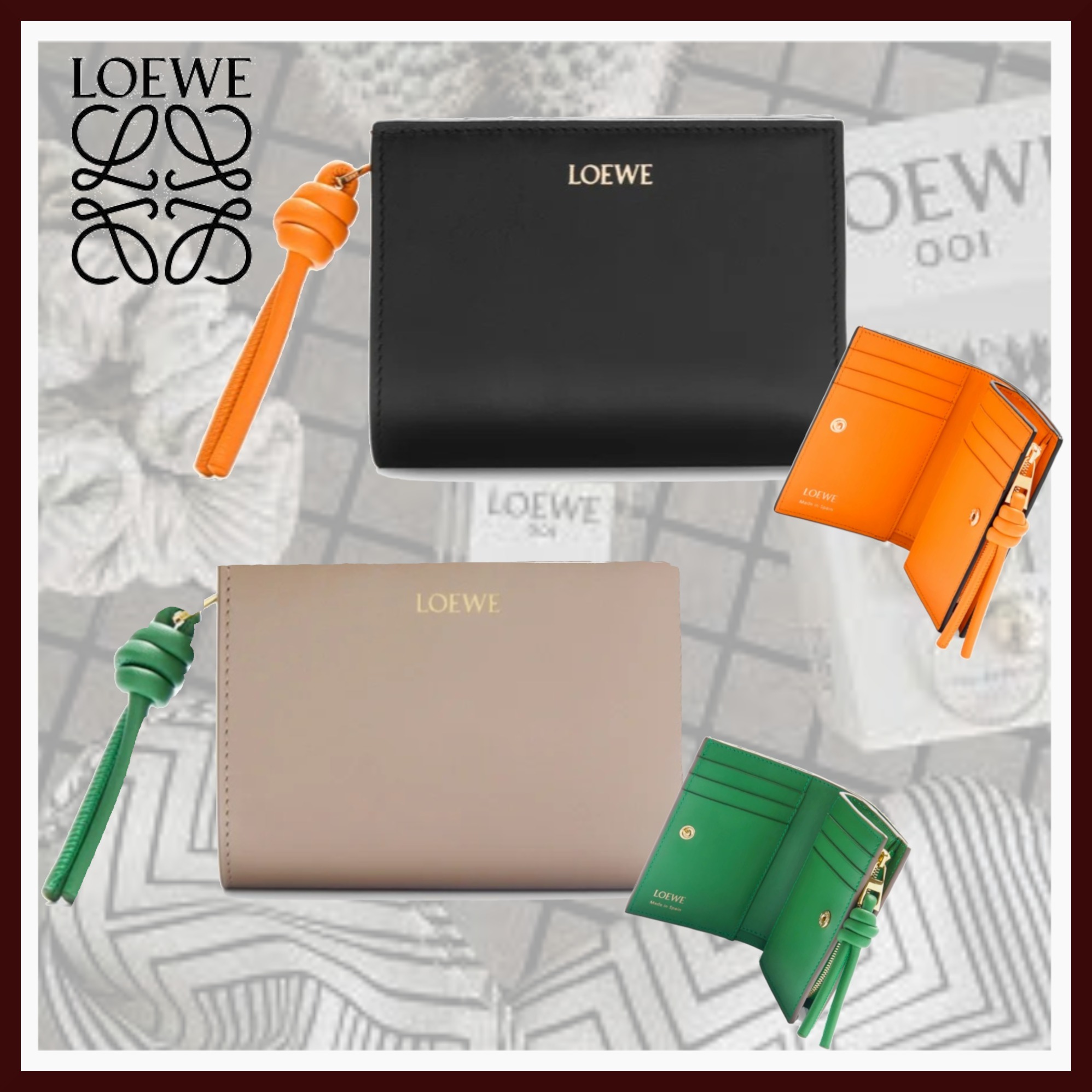 国内配送♪【LOEWE】 ロエベ ノット コンパクト ウォレット