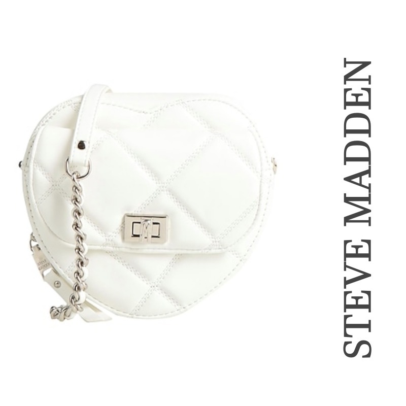 ◇STEVE MADDEN◇ロゴ スモールショルダーバッグwhite 送関込