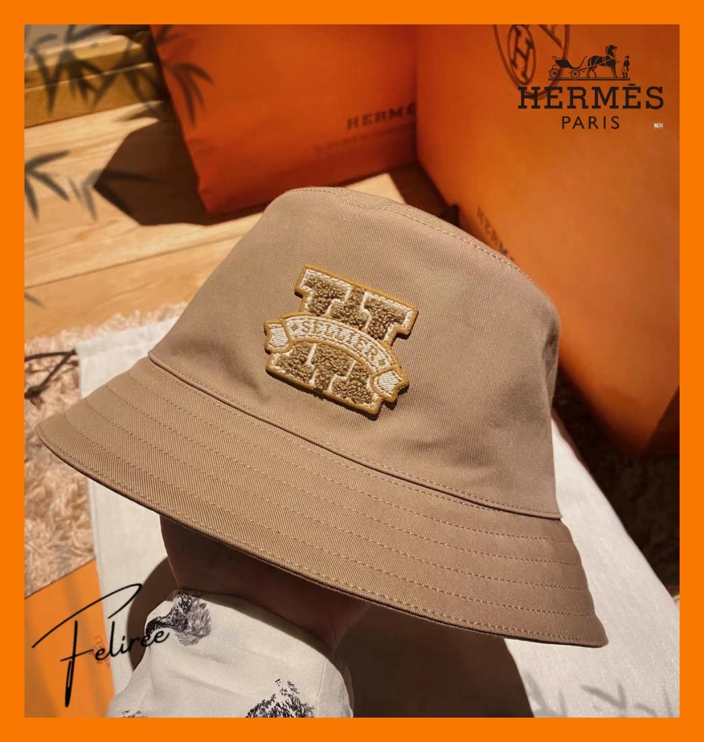 《日常にエルメス》HERMES ハーパー H セリアーのバケットハット