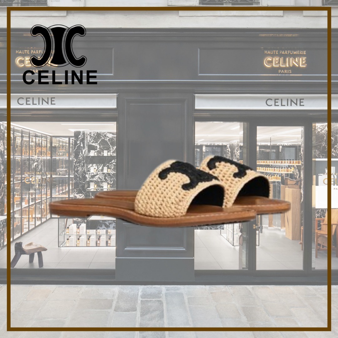 【CELINE】リンピア ミュール★ブラック ナチュラル★24センチ