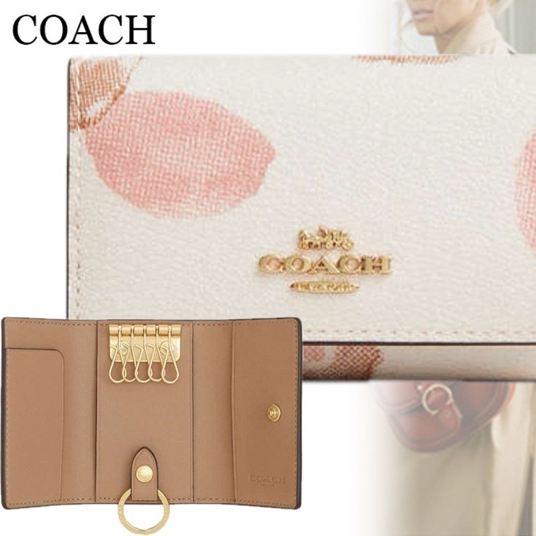 すぐ届く*COACH*ファイブリング キーケース・フローラルプリント